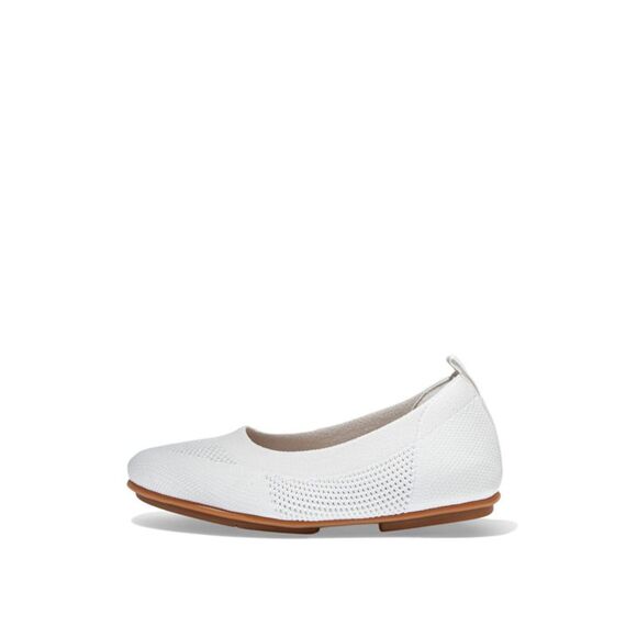 NWT FIT FLOP Womens Urban White Tonal Allegro Toe Slip On Ballet Flats 8.5 - Picture 2 of 5